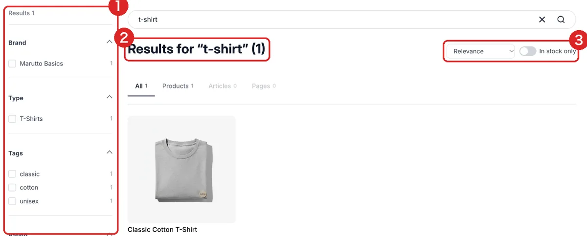 Marutto Search's search results page